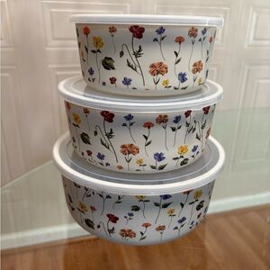 NEW Food Storage Bamboo Eco Set of 3 Sizes w lids Reusable Round  Containers